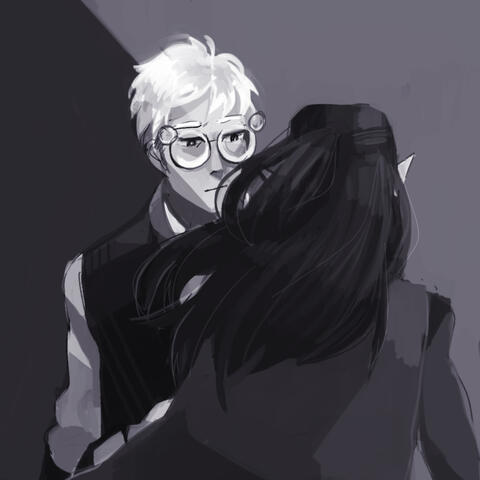 A drawing of Percy and Vax from Critical Role Campaign 1
